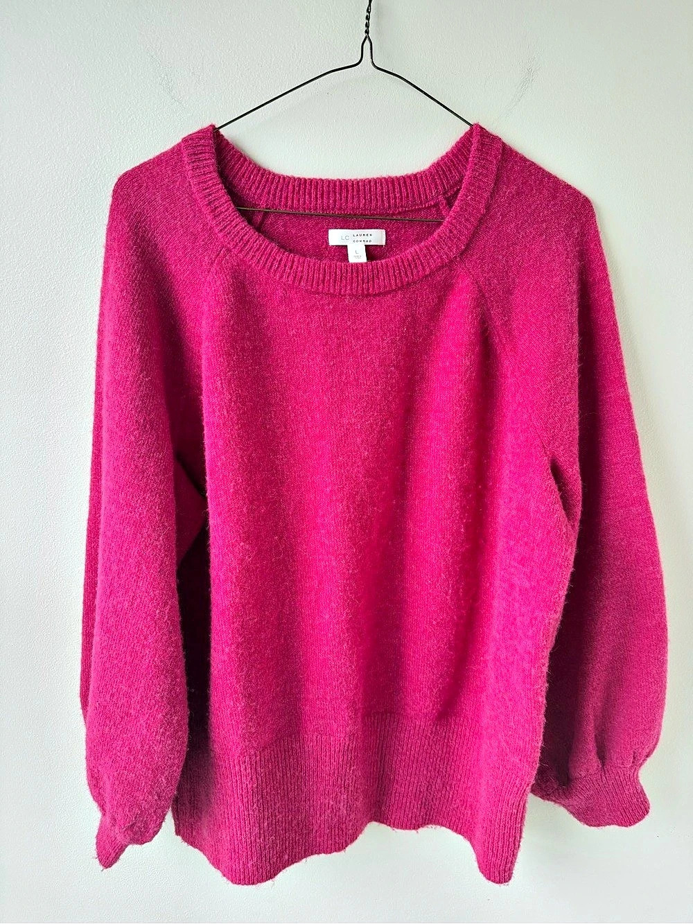 Lauren Conrad Crew Neck Sweater in Pink Size Large